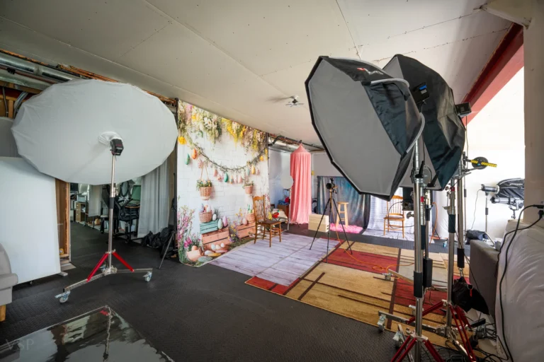 Studio Rental 59 Visual Story Production rental photo studio in Aurora Colorado featuring content creation space boudoir studio fitness photography area professional lighting and photography equipment